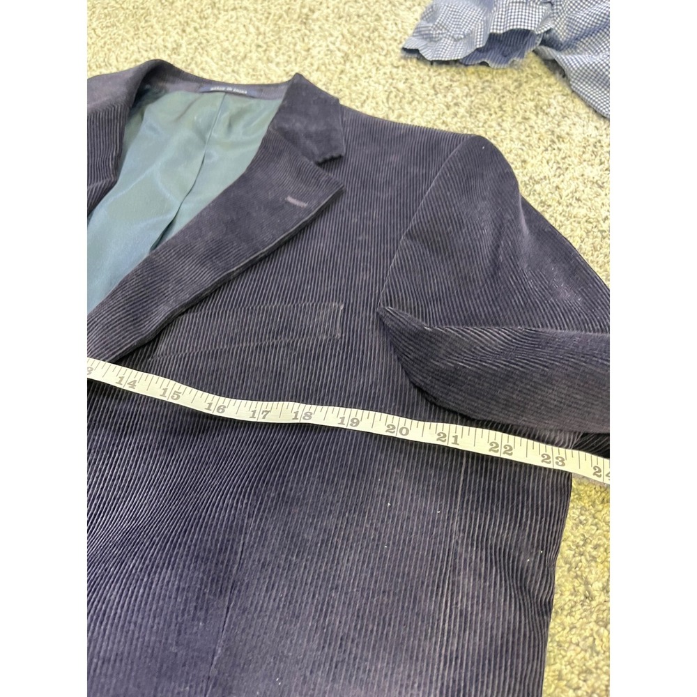 Lands End Mens 43 Reg Corduroy Blazer Navy Blue 2-Button Sport Coat Jacket - Picture 9 of 12